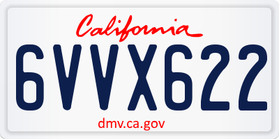 CA license plate 6VVX622