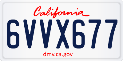CA license plate 6VVX677