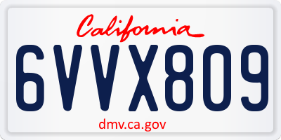 CA license plate 6VVX809