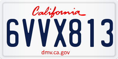 CA license plate 6VVX813