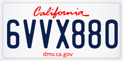 CA license plate 6VVX880