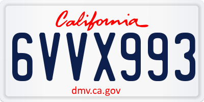 CA license plate 6VVX993
