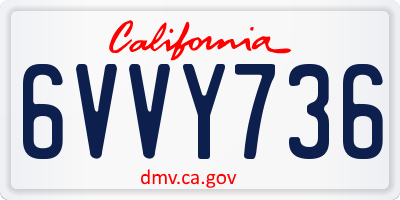 CA license plate 6VVY736