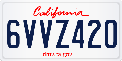 CA license plate 6VVZ420