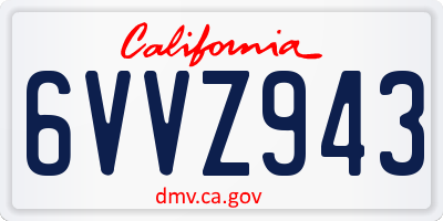 CA license plate 6VVZ943