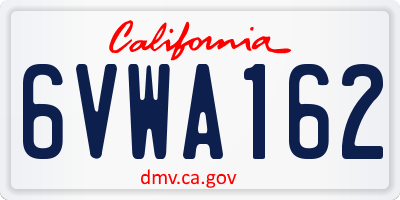CA license plate 6VWA162