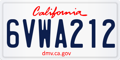 CA license plate 6VWA212
