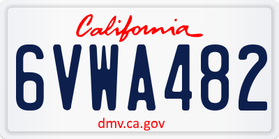 CA license plate 6VWA482