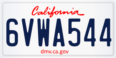 CA license plate 6VWA544
