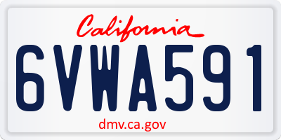 CA license plate 6VWA591
