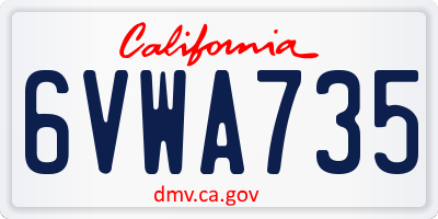 CA license plate 6VWA735
