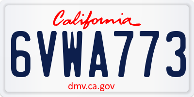 CA license plate 6VWA773