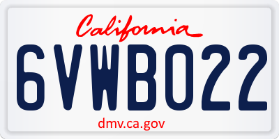 CA license plate 6VWB022