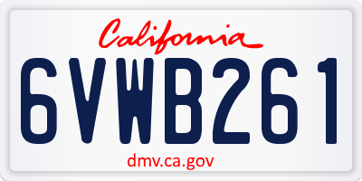 CA license plate 6VWB261
