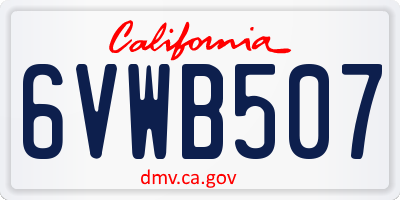 CA license plate 6VWB507