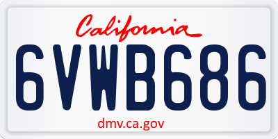 CA license plate 6VWB686