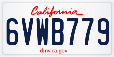CA license plate 6VWB779