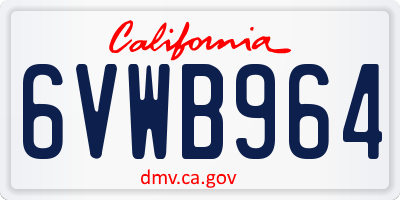 CA license plate 6VWB964