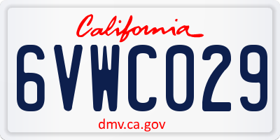 CA license plate 6VWC029
