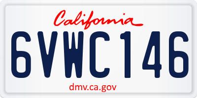 CA license plate 6VWC146