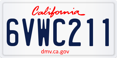 CA license plate 6VWC211