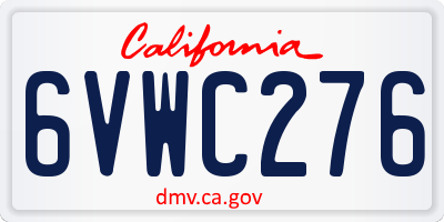 CA license plate 6VWC276