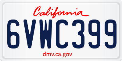 CA license plate 6VWC399