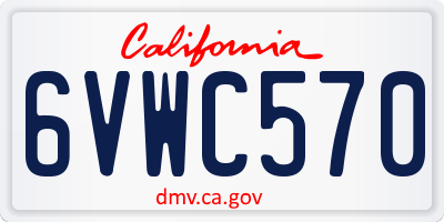 CA license plate 6VWC570