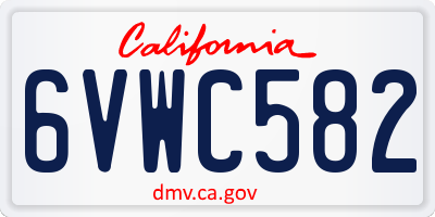 CA license plate 6VWC582
