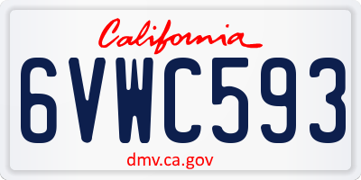CA license plate 6VWC593