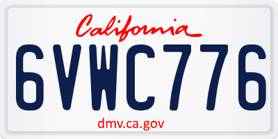 CA license plate 6VWC776