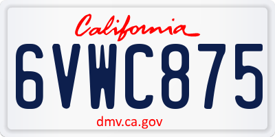 CA license plate 6VWC875