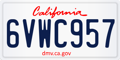 CA license plate 6VWC957