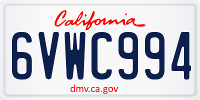CA license plate 6VWC994