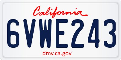CA license plate 6VWE243