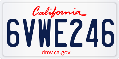 CA license plate 6VWE246