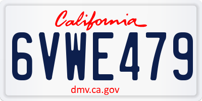CA license plate 6VWE479