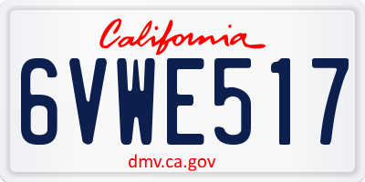 CA license plate 6VWE517