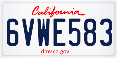 CA license plate 6VWE583