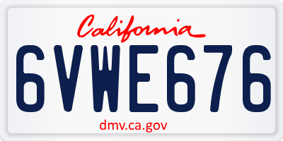 CA license plate 6VWE676
