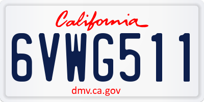 CA license plate 6VWG511