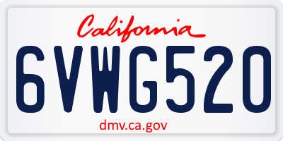 CA license plate 6VWG520