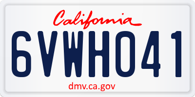 CA license plate 6VWH041