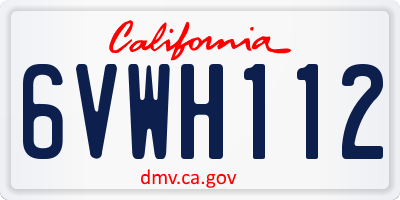 CA license plate 6VWH112