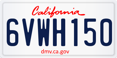CA license plate 6VWH150