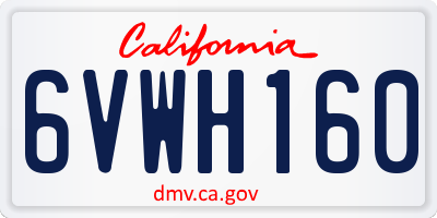 CA license plate 6VWH160