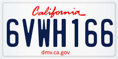 CA license plate 6VWH166