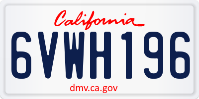 CA license plate 6VWH196