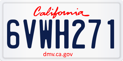CA license plate 6VWH271