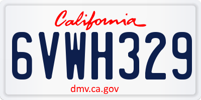 CA license plate 6VWH329